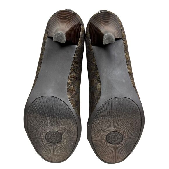 Etienne Aigner Womens‎ Pump Heel Cherie Peep Toe Horse Bit Brown Black Sz 7.5M - Picture 8 of 8